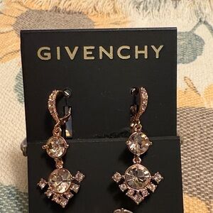 Givenchy Gold and Crystal Lever back Dangle Earrings
